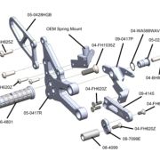 Woodcraft Complete Rearsets kit w/ pedals | Yamaha YZF-R7 (2022-2023)