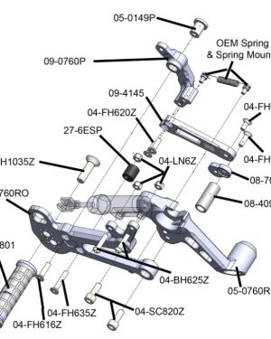 Woodcraft Rearset Kit – Complete STD / GP Shift W/Pedals – Aprilia RS660 (2021-23)