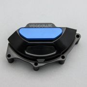 Woodcraft Ducati Panigale V4 LHS Stator Cover Protector w/Blue Aluminum Skid Plate