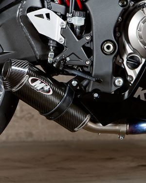 M4 Street Slayer Slip On 2011-2015 Kawasaki ZX-10R Titanium or Carbon Fiber Canister