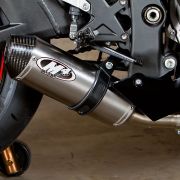 M4 Street Slayer Slip On 2011-2015 Kawasaki ZX-10R Titanium or Carbon Fiber Canister