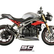 SC-Project Conic Low Mount Matte Carbon Slip On (Single Muffler) Triumph Speed Triple R / S  2016-2018