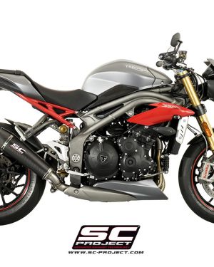 SC-Project Conic Low Mount Matte Carbon Slip On (Single Muffler) Triumph Speed Triple R / S  2016-2018
