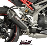 SC-Project Conic Low Mount Matte Carbon Slip On (Single Muffler) Triumph Speed Triple R / S  2016-2018