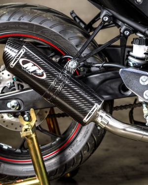 M4 FULL SYSTEM WITH CARBON FIBER CANISTER 2015-2023 Yamaha R3/MT-03