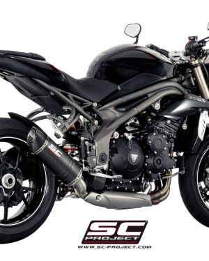 SC-Project Oval Low Mount Slip On (Single Muffler) Triumph Speed Triple R  2016-2018