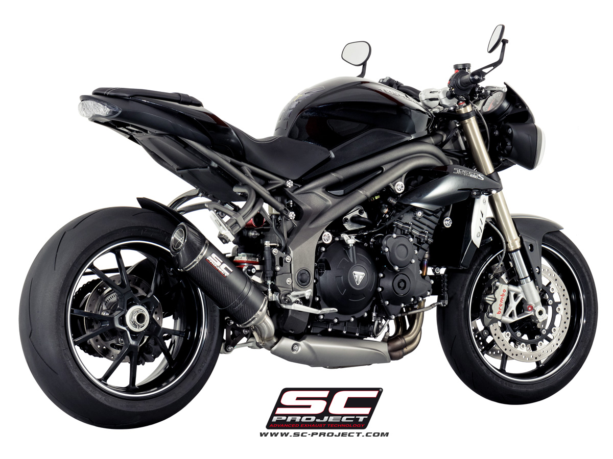 SC-Project Oval Low Mount Slip On (Single Muffler) Triumph Speed Triple R  2016-2018