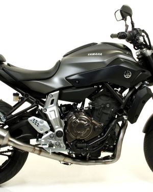Arrow Thunder  High Mount Full Exhaust System with Titanium Canister / Carbon End Cap – Yamaha FZ-07 / MT-07