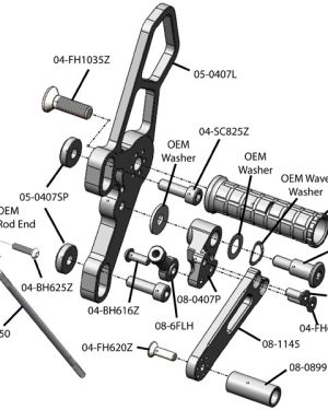 Woodcraft Rearset Kit – Yamaha FZ-07 / MT-07 / XSR700