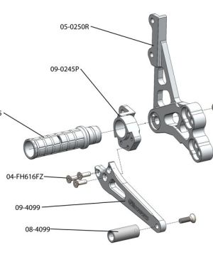 Woodcraft Rearset Kit – Suzuki GSX-R1000 (2009-2016) and GSX-R600/750 (2011-2023)