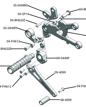 Woodcraft GP Shift Rearset Kit – Yamaha YZF-R6 (2006-2016)