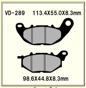 VESRAH VD-289 RJL BRAKE PAD KIT FOR YAMAHA R25 AND R3