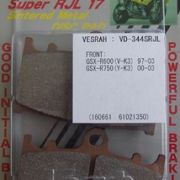 VESRAH VD-344 SRJL-17 BRAKE PAD KIT FOR SUZUKI GSXR600 AND GSXR750