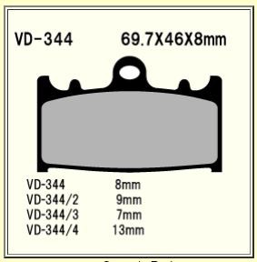 VESRAH VD-344 SRJL-17 BRAKE PAD KIT FOR SUZUKI GSXR600 AND GSXR750