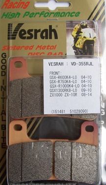 VESRAH VD-355 RJL BRAKE PAD KIT FOR SUZUKI GSXR600 AND GSXR750