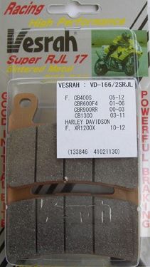 VESRAH VD-166/2SRJL-17 BRAKE PAD KIT  FOR HONDA CBR900R