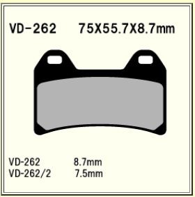 VESRAH VD-262 SRJL-17 BRAKE PAD KIT FOR BREMBO