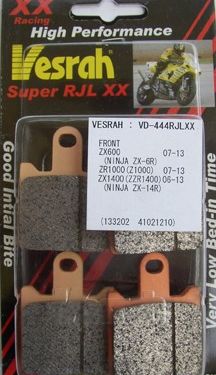 VESRAH VD-444 RJL-XX BRAKE PAD KIT FOR KAWASAKI ZX-6R (2007-19) / ZX14R (2012-18)