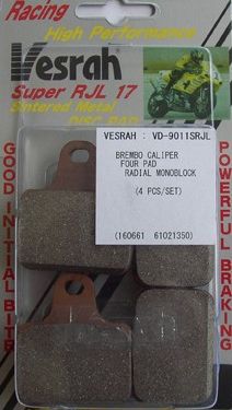 VESRAH VD-9011 SRJL-17 BRAKE PAD KIT FOR BREMBO