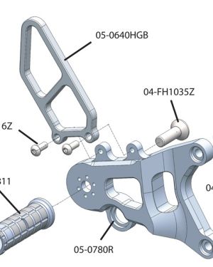 Woodcraft Adjustable Rearset Kit – Black w/ Shifter – MV Agusta F3 / Brutale 675 / 800RR