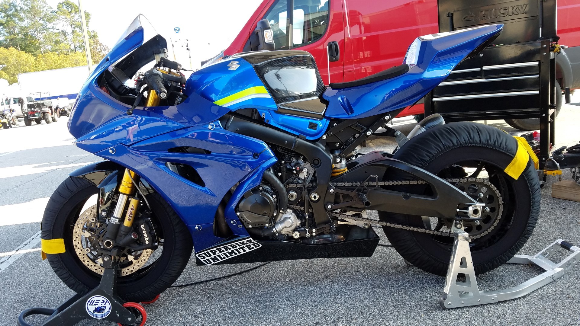 thumbnail image 2 of Richbrook Super Soft Stretchy Indoor Motorcycle Cover – Fits Suzuki GSXR, GT, GV, GZ 2 of 4