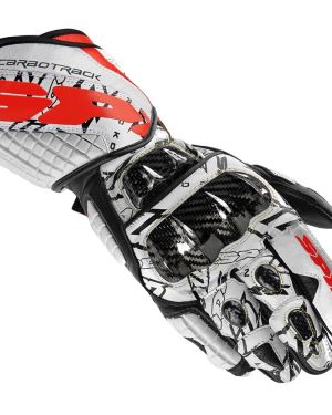 Spidi Carbo Track Replica Leather Gloves – White