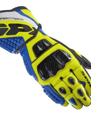 Spidi Carbo Track Replica Leather Gloves-Blue Yellow