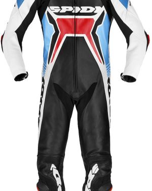 Spidi Warrior 2 Wind Pro Leather Race Suit – Red /  Light Blue