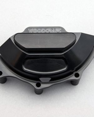 Woodcraft Ducati Panigale V4 LHS Stator Cover Protector w/Black Aluminum Skid Plate