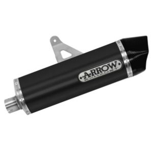 Arrow Maxi Race -  Aluminum "Dark" Silencer With Carbon End Cap - 2016 - 2019 Honda CRF1000L Africa Twin