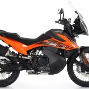 Arrow Race Tech Aluminum ” Dark ” Slip On Muffler With Carbon End Cap – 2021 KTM 890 Adventure