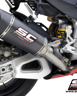 SC-Project SC1-R Carbon Fiber / Titanium Slip-On SHORT – Aprilia RSV4 1100 / Tuono / Factory (2021-2023)