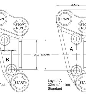 Bike Sport Developments – Plug and Play Start / Kill / Rain Switch – Ducati Panigale 899 / 959 / 1199 / 1299 (standard 32mm bolt spacing)