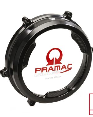 CNC Racing PRAMAC RACING LIMITED EDITION Clear Wet Clutch Cover With Carbon Inlay – Ducati Panigale 1299/1199/959 Superleggera