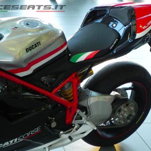 Race Seats Tri-Color Line Seat Cover - Ducati 848/1098/1198