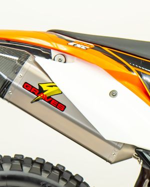 Graves Motorsports Octagon Dual Sport / Offroad Slip-on Exhaust – Carbon End Cap – KTM / Husqvarna / Husaberg Titanium