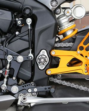 Sato Racing Adjustable Rearsets – 2017-2019 Triumph Street Triple R / RS (with Factory Quickshifter)
