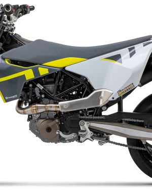 Arrow Race-Tech Aluminum “Dark” Slip on Muffler (w/ link pipe) – 2021 – 2022 Husqvarna 701 Enduro / Supermoto / 2019+ KTM 690 SMC R