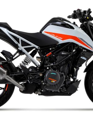 Arrow Indy Race “Dark” aluminum silencer with carby end cap – KTM Duke 390 (2021-2022)