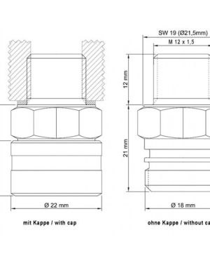 Stahlbus Oil Drain Valve M12x1.5x12mm, steel (set) plus Racing Cap