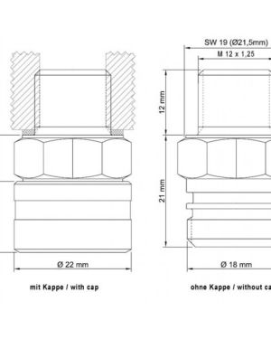 Stahlbus Oil Drain Valve M12x1.25x12mm, steel (set) plus Racing Cap