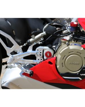 CNC Racing RPS Adjustable Rearset for the Ducati Panigale V4 / S / Speciale – Silver