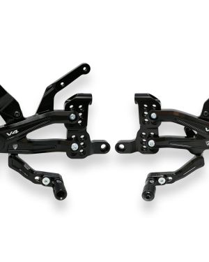 CNC Racing RPS Adjustable Rearsets w/ Carbon Heel Protectors – Ducati Streetfighter V4 / V4 S