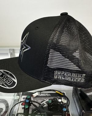 Superbike Unlimited FlexFit 110M Mesh Hat – Black / Grey