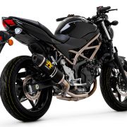 Arrow Race-Tech “Dark” Aluminum Silencer with carby end cap – Suzuki SV650 (2021-2022)