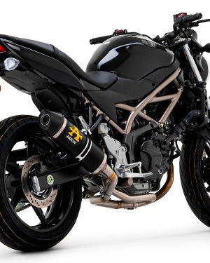 Arrow Race-Tech “Dark” Aluminum Silencer with carby end cap – Suzuki SV650 (2021-2022)