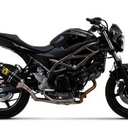 Arrow Race-Tech “Dark” Aluminum Silencer with carby end cap – Suzuki SV650 (2021-2022)