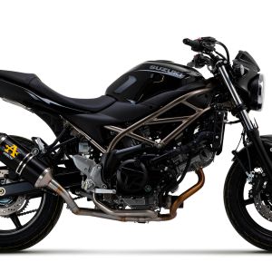 Arrow Race-Tech "Dark" Aluminum Silencer with carby end cap - Suzuki SV650 (2021-2022)