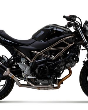 Arrow Race-Tech “Dark” Aluminum Silencer with carby end cap – Suzuki SV650 (2021-2022)