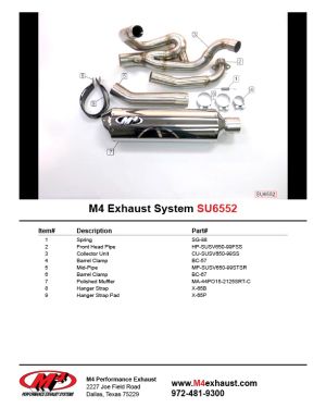 M4 FULL SYSTEM WITH POLISHED CANISTER 1999-02 Suzuki SV650
